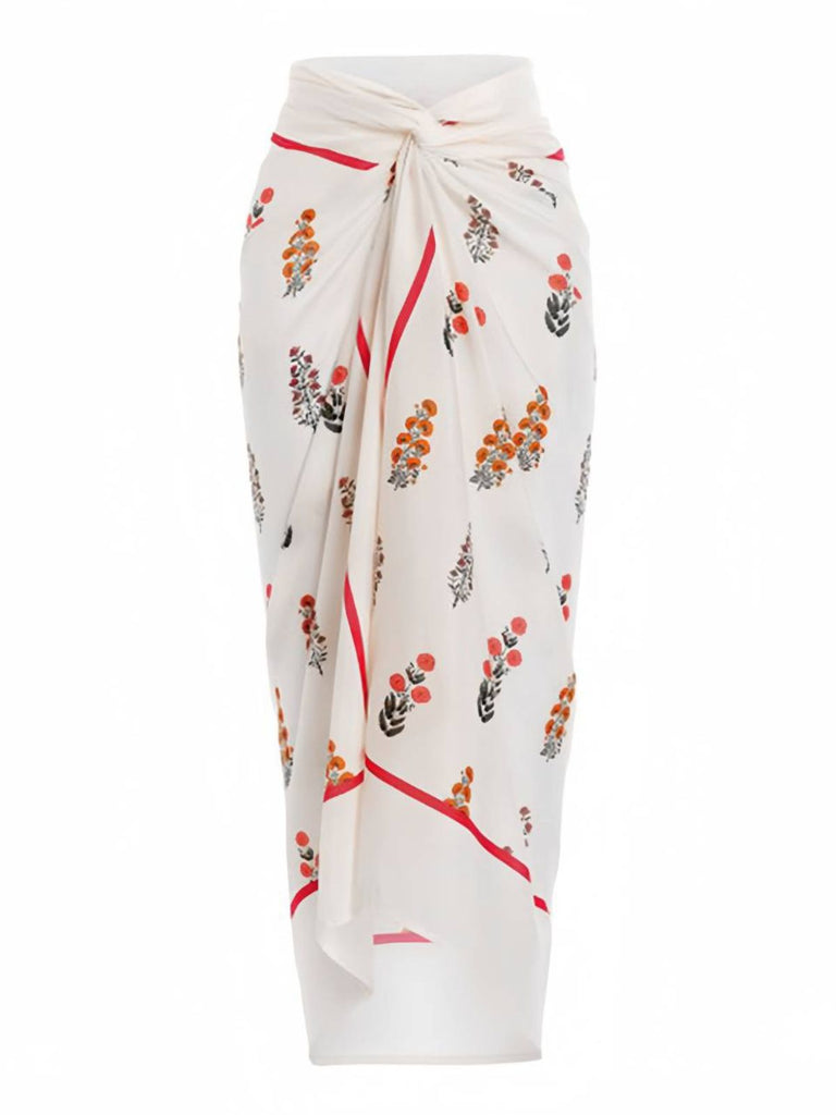 Beige 1960er Pflanzen & Blumen Cover-Up