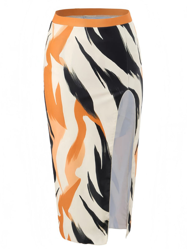 2PCS Multicolor 1960er Künstlerischer Pinsel Träger Schnürung Bademode & Cover-Up