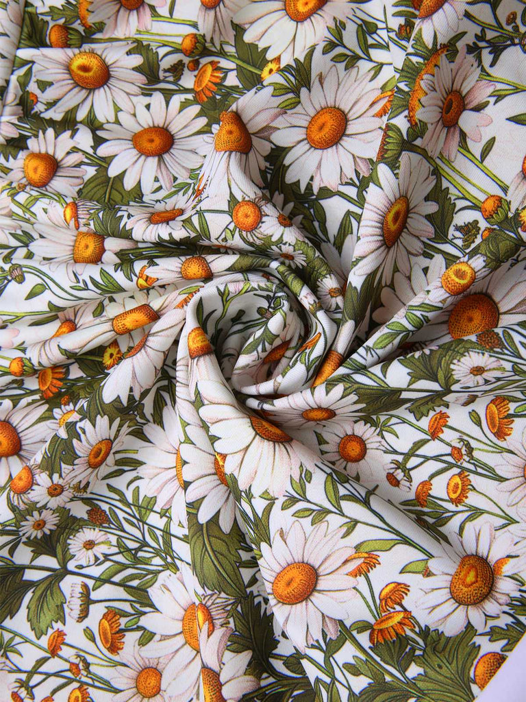 1950er Spaghetti Träger Gänseblümchen Bindung Badekleid