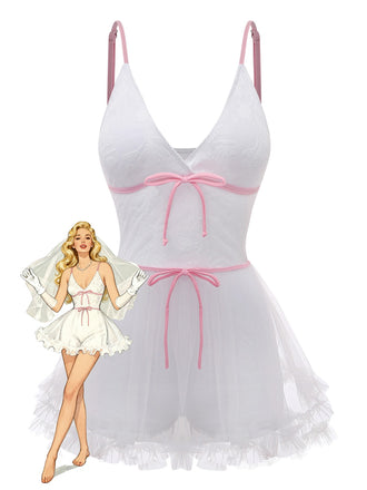 [Vorverkauf] Weiß 1940er Jacquard Netz Rock Bademode