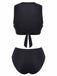 Schwarz 1950er Erkunde Den Strand Tankini Set