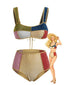 40er Bikini-Set mit Patchwork und Metallic in Mehrfarbig