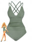 1940er Farbblock Tiefer V-Ausschnitt Rücken-Kreuzung Tankini Set