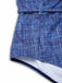 Blau 1940er Schnürung Halter Schein-Denim Bikini Set
