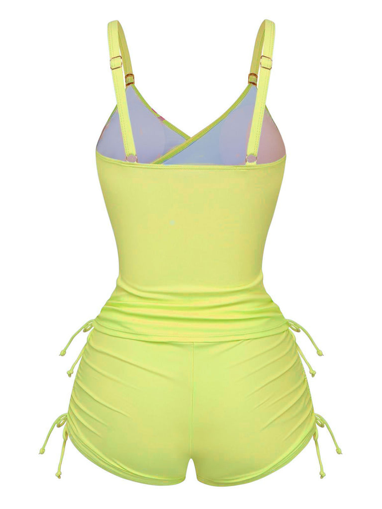 1950er Blumen Schnürung Tankini Set