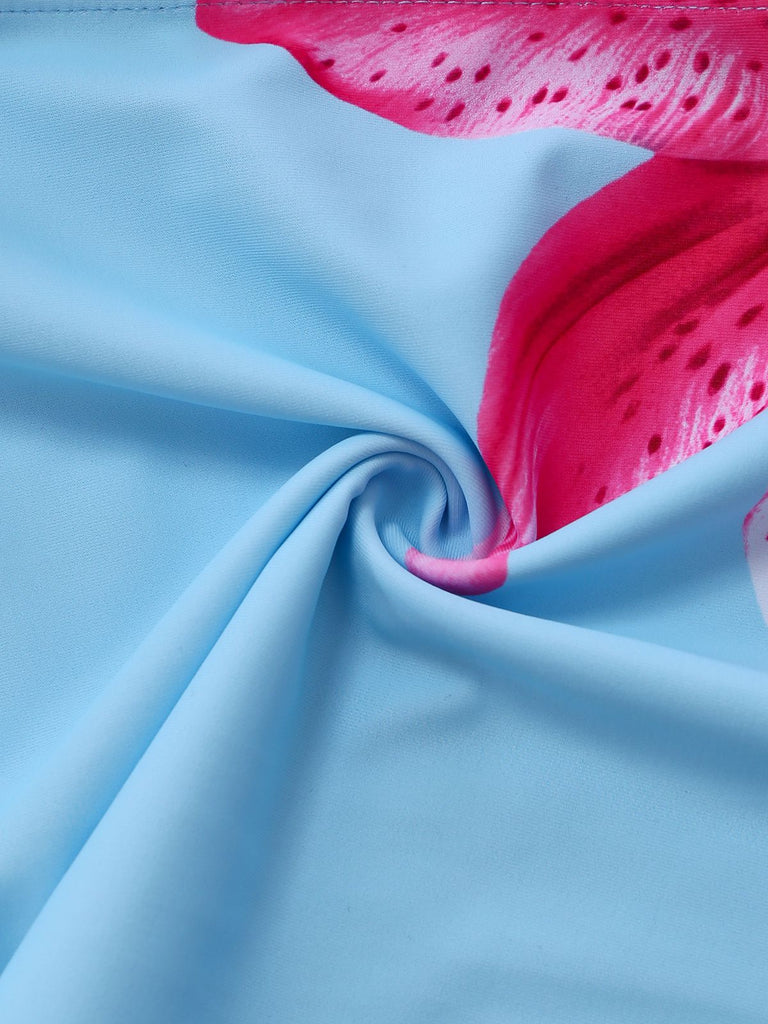 1950er Blumen Schnürung Tankini Set