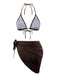 70er Badeanzug & Cover-Up mit 3D-Kamelie und Folien-Print