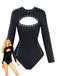 Schwarzer 50er Badeanzug mit Cut-out und Lang