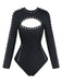 Schwarzer 50er Badeanzug mit Cut-out und Lang