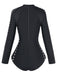Schwarzer 50er Badeanzug mit Cut-out und Lang