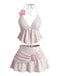 80er Bikini-Set mit Neckholder und Blumen