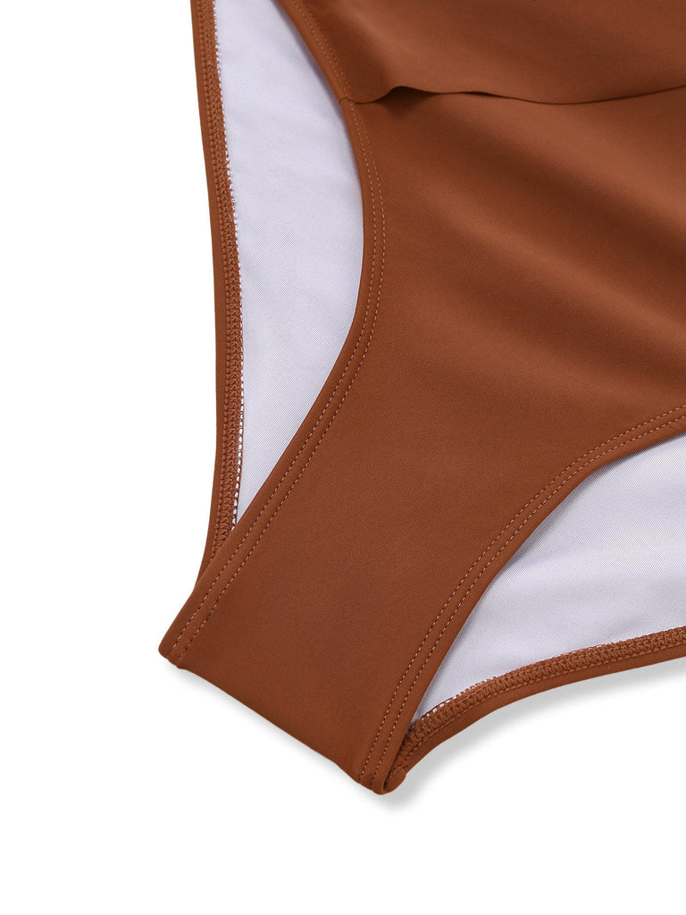 1950er Seestern V-Ausschnitt Figurformend Einteiliger Badeanzug