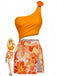 1940er 3D Blumen Einseitig Einteilig Schwimmkleid