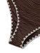 Beige Brown 1950er Halter High-Waist Ribbed Bikini Set