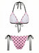 Rosa 1940er Polka Dot Spitze Bikini Set