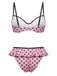 Rosa 40er Badeanzug mit Polka-Dots und Pfirsich