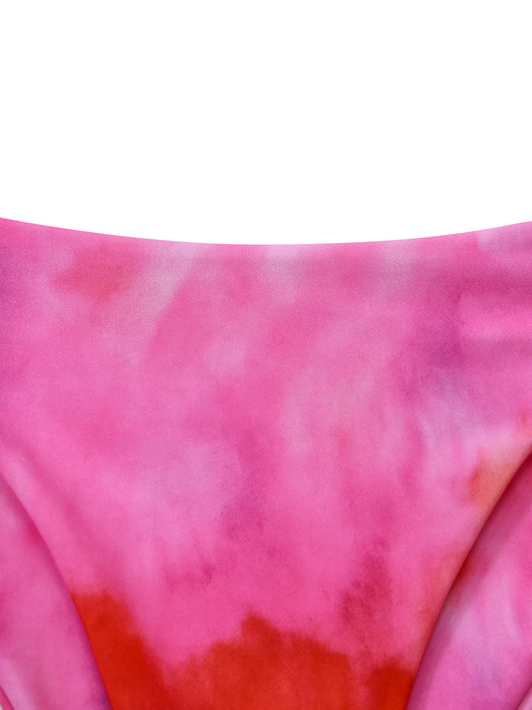 Pinkfarbenes Tankini-Set im Ombré-Stil der 1950er Jahre (4-teilig)
