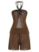 Braunes Neckholder-Bikini-Set aus den 1940er Jahren mit passendem Überwurf (3-teilig)