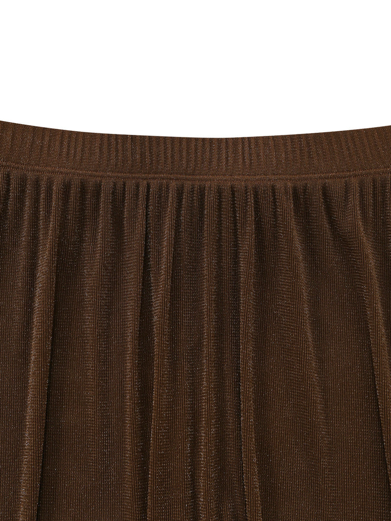 Braunes Neckholder-Bikini-Set aus den 1940er Jahren mit passendem Überwurf (4er-Pack)