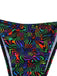 Schwarzes 60er Netz-Bikini-Set & Cover-Up mit Tarnung und Ernte