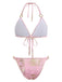 Rosa 80er Bikini-Set mit Triangle und Neckholder
