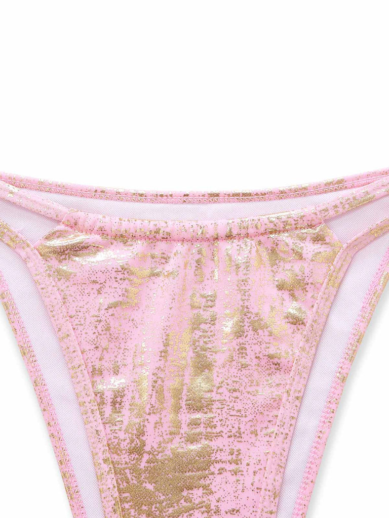 Rosa 80er Bikini-Set mit Neckholder und Triangle