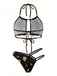 Schwarzes 80er Gothic Bikini-Set mit Totenkopf