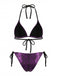 Lila 80er Bikini-Set mit Neckholder und Print