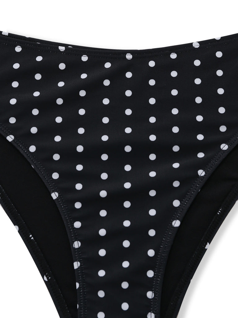 Schwarzes Tankini-Set im Stil der 1950er Jahre mit Raffungen, 2er-Pack
