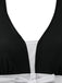 Schwarzes & Weißes 50er Tankini-Set mit Schleife und Farbblock