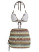 Mehrfarbiges Tankini-Set im Stil der 1970er Jahre mit Print, 2er-Pack