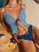 1950er Gingham Schleife Krawatte Träger Spaghetti Tankini Set