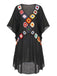 70er Cover-Up im Boho-Stil mit Häkelarbeit und Quadrat-Muster