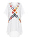 70er Cover-Up im Boho-Stil mit Häkelarbeit und Quadrat-Muster