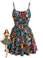 40er Tankini-Set mit Blumen-Print und U-Ausschnitt in Mehrfarbig