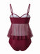 50er Netz-Tankini-Set mit Schleife und Hohe Taille