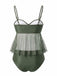 50er Netz-Tankini-Set mit Schleife und Hohe Taille