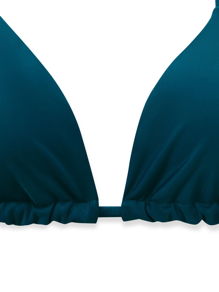 50er Bikini-Set & Cover-Up mit Neckholder und Glitzer