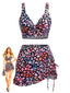 40er Bikini-Set & Cover-Up mit Rüschen und Blumen