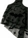 1970er Gothic Netz Streifen Fledermaus Print Tankini Set