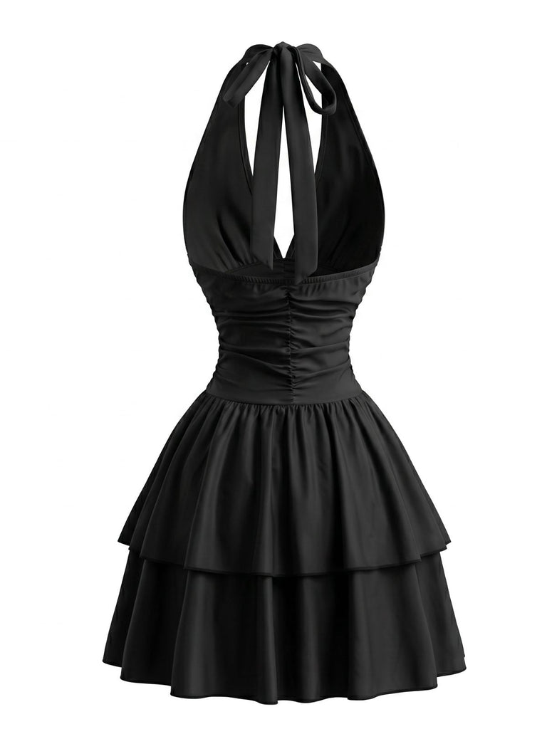 80er Minikleid mit Neckholder und offenem Rücken