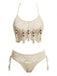 70er Bikini-Set mit Häkelarbeit und Quaste
