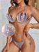 80er Bikini-Set & Shorts mit Neckholder und Metallic