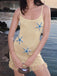 Gelb 60er Beach Strick- & Cover-Up mit Perlen
