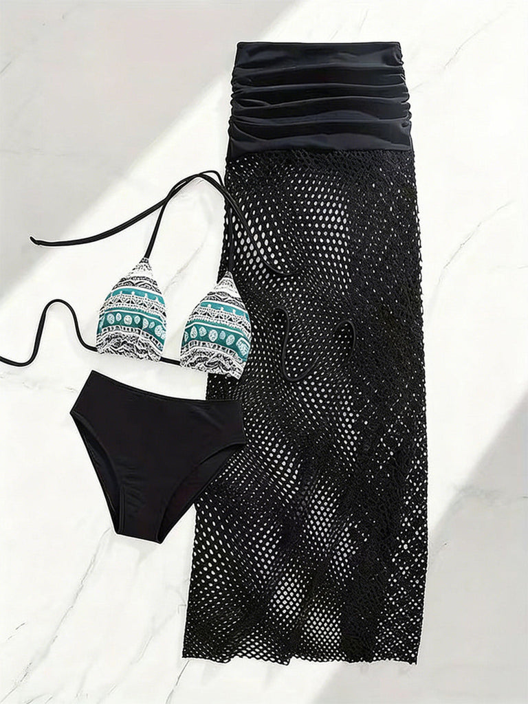 80er Boho Bikini-Set & Cover-Up