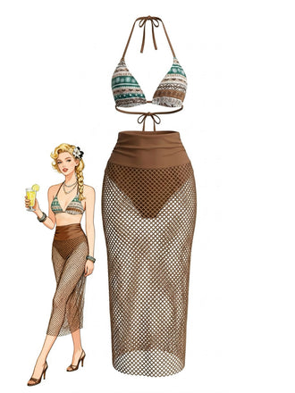 80er Boho Bikini-Set & Cover-Up