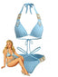 80er Bikini-Set mit Neckholder und Hohe Taille