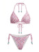 80er Bikini-Set & Shorts mit Neckholder und Schnürung