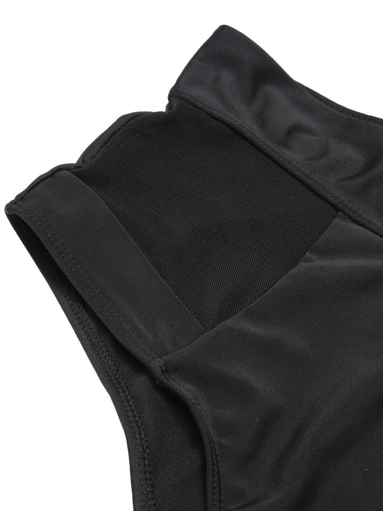 [Große Größen] 1940er Leopard Masche Patchwork Badeanzug