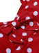 [Vorverkauf] Rot 1950er Polka Dot Patchwork Gurt Badeanzug